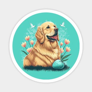 Golden Retriever happy easter day Magnet